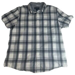 American Rag Men’s Blue White Plaid Button Up Shirt Western Collar Size XL